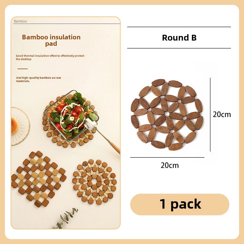 Bamboo Heat Resistant Table Mat for Pots Plates Bowls Square and Round Design|Kitchen & Dining Accessories