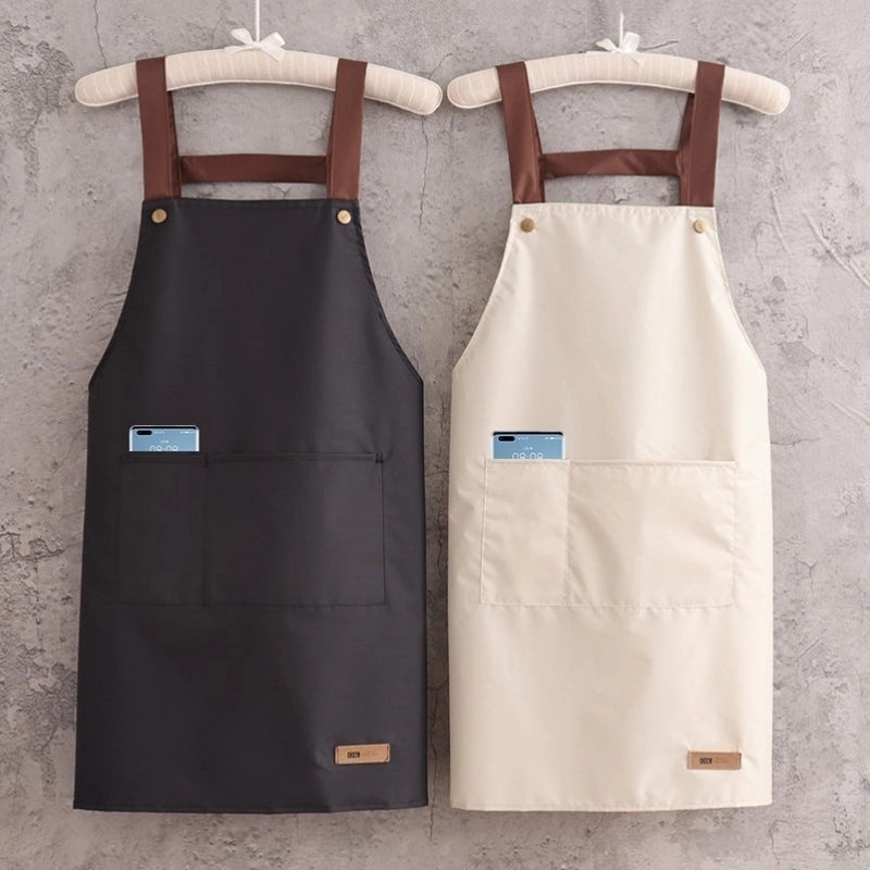 Waterproof Solid Color Apron Set for Kitchen and Household Use | Kitchen Accessories
