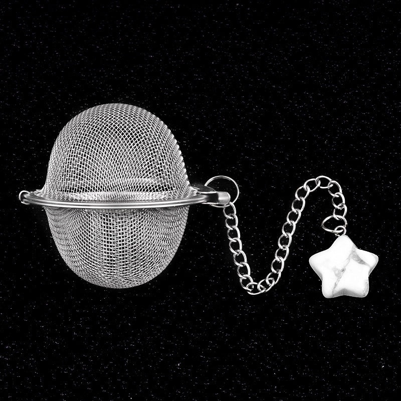 Women's Vintage Tea Filter Pendant Classic Star Crystal Agate