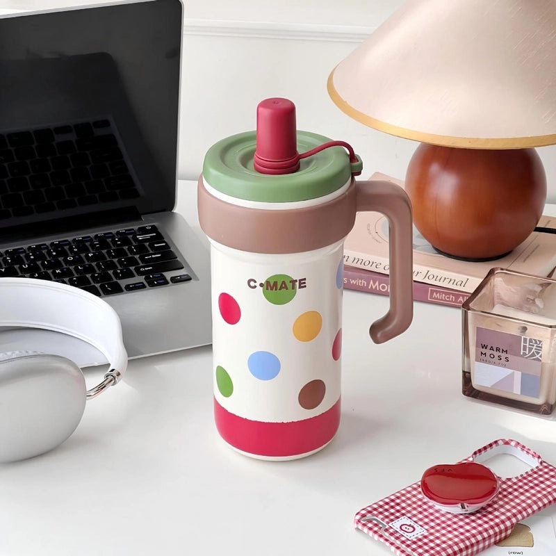 Cat Polka Dot Bow Knot Stainless Steel Thermos Cup 304 316 Durable Single Piece|Drinkware & Thermos Cups