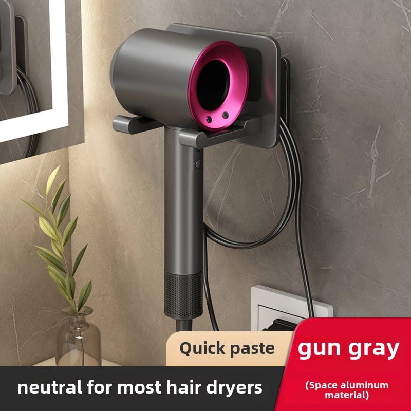Punch-free Wall Mount Hair Dryer Holder Organizer|Bathroom Accessories Storage Rack