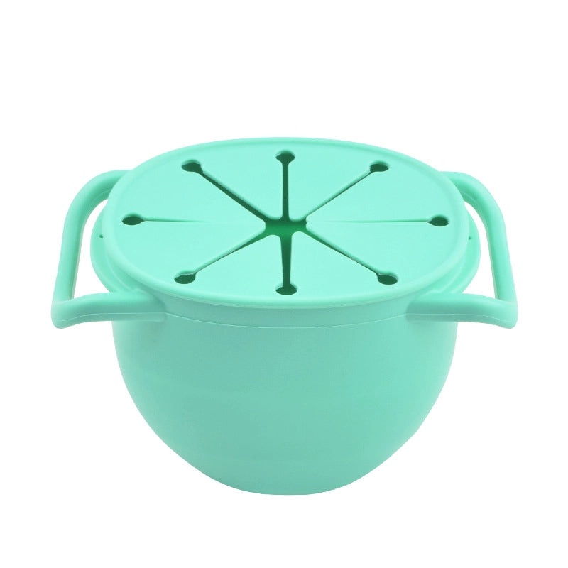 Baby Silicone Snack Cup with Rope | Fall-Resistant Foldable Binaural Children’s Snack Container | Baby Feeding Supplies