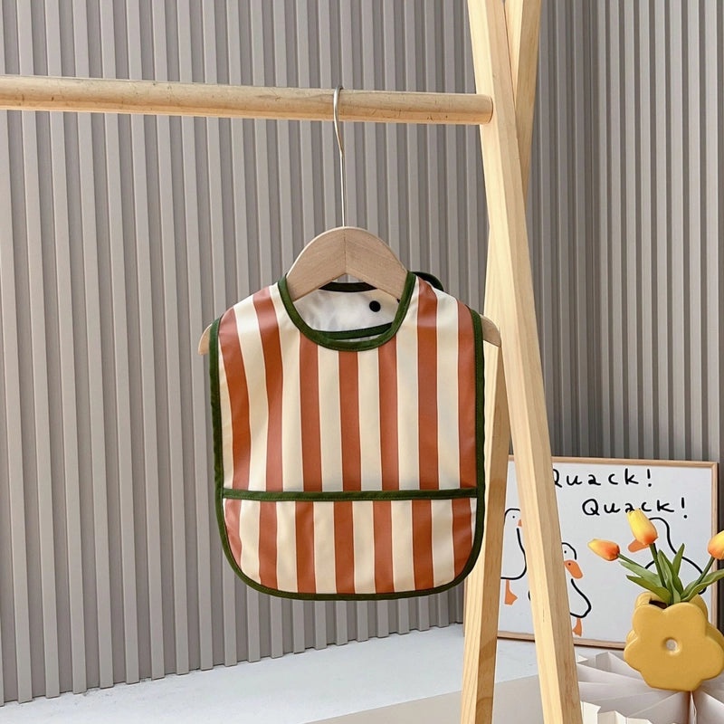 Waterproof Baby Bib with Cartoon Print Sleeveless PU Spit Bag Soft Infant Feeding Accessory|Baby Accessories