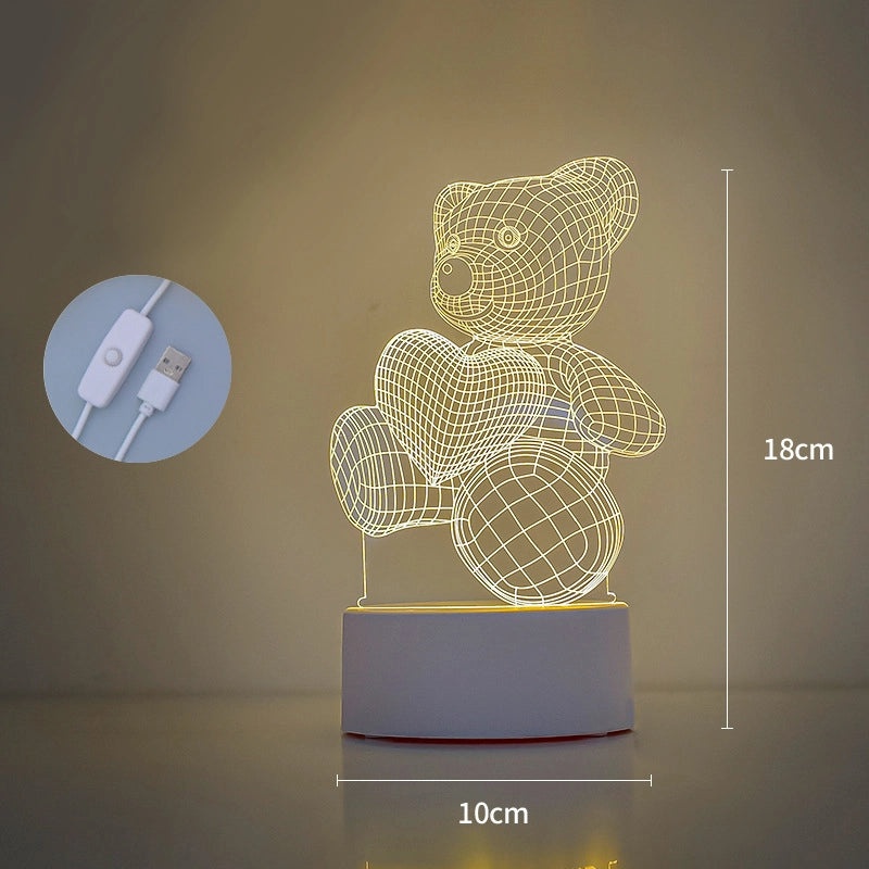 Creative LED Atmosphere Night Light Kids Gift 3D Table Lamp with Custom Logo Lettering|Home Decor & Lighting