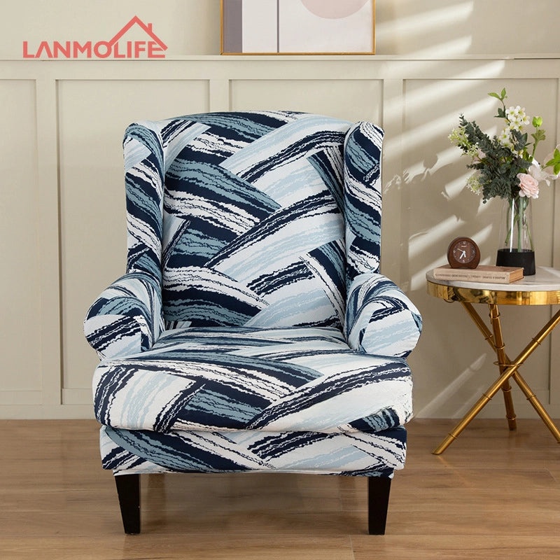 Stretch Tiger Print Wingback Sofa Cover European Vintage Style All-Inclusive Scarmon Cushion|Home Decor & Sofa Covers
