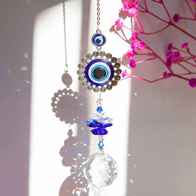 Elegant Devil's Eye Butterfly Crystal Suncatcher Wind Chime Wall Decor|Home Decor