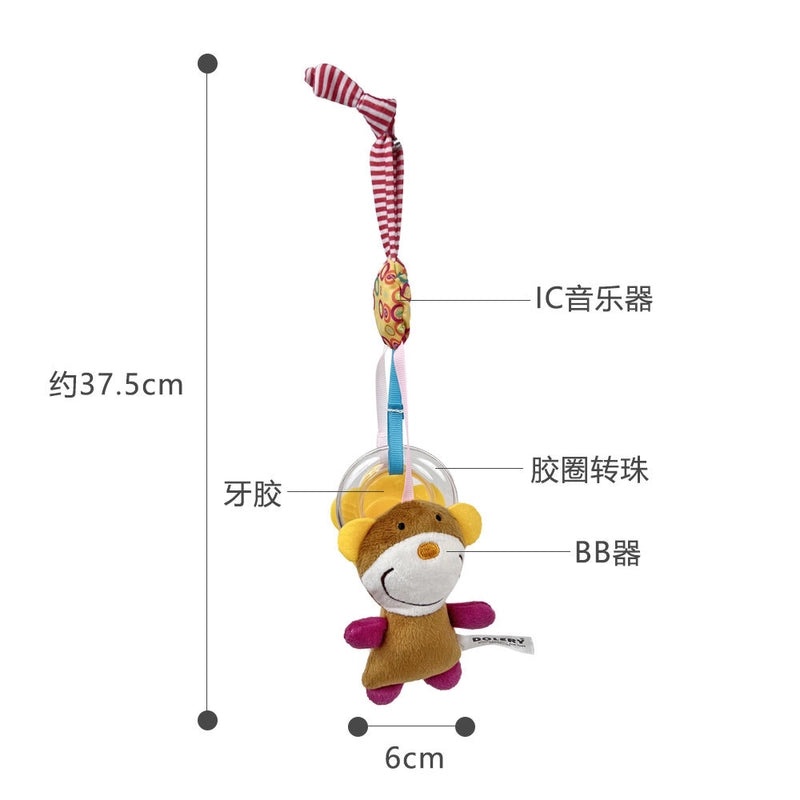 Dolery Baby Stroller Hanging Toy with Rubber Ring Rattle and Music for 0-1 Year Old|Baby Toys & Accessories