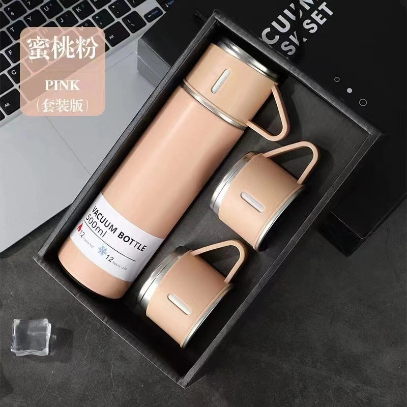 Stainless Steel Water Bottles Set, Solid Color, Casual Design | Drinkware & Hydration Accessories