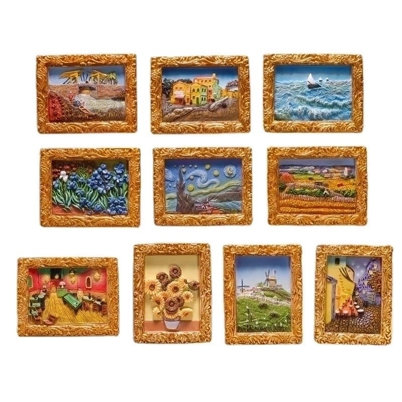 Vintage Style Oil Painting Resin Fridge Magnet|Home Decor Accessories