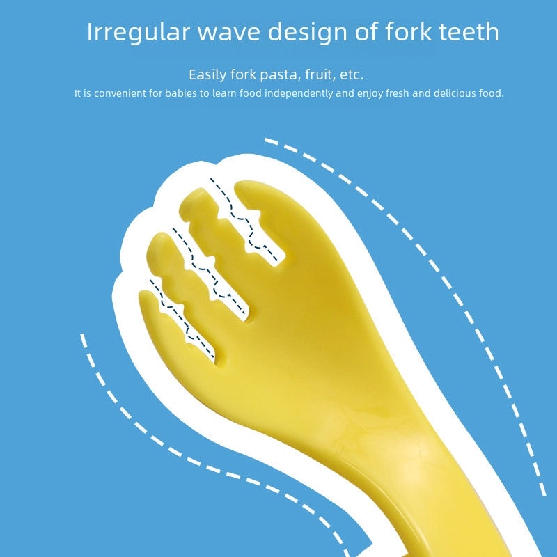 Baby Training Spoon and Fork Set with Curved Handles for Toddlers | Baby Feeding Accessories