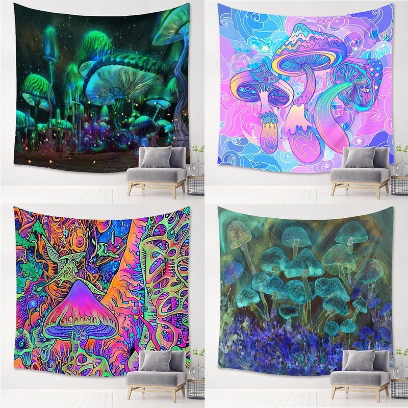 Mushroom Themed Wall Tapestry for Home Decor | Home Decor & Wall Art