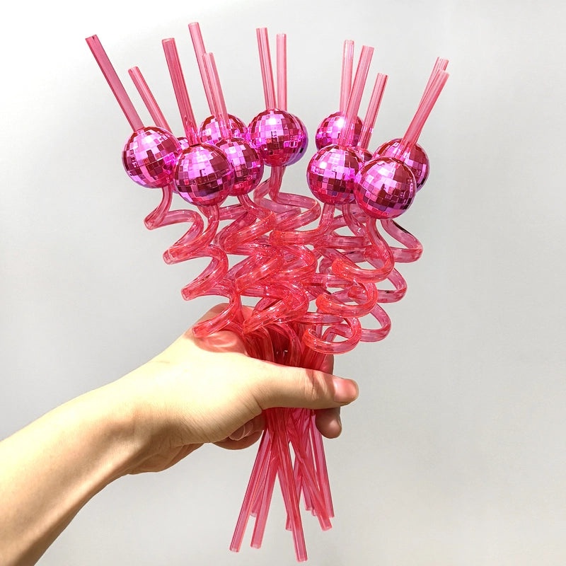 2024 New Disco Mirror Ball Mosaic Plastic Straw for Party Decoration | Party Supplies