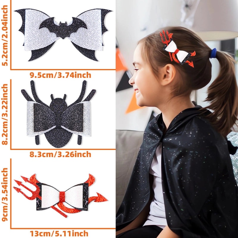 Halloween Spider Bat Bow Hair Clip Ghost Witch Hat Party Decoration | Hair Accessories