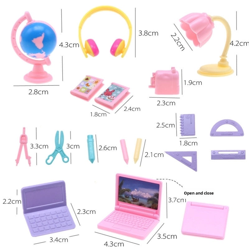 Miniature Dollhouse Computer & Stationery Set for OB11 BJD | Dollhouse Accessories