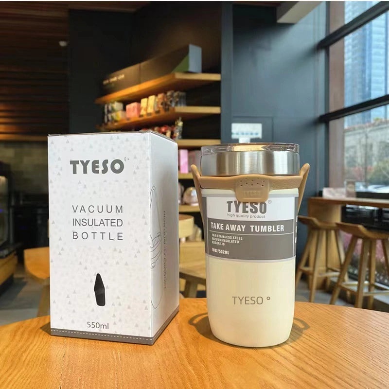 Portable Stainless Steel Vacuum Insulated Coffee Cup with Rope Handle for Outdoor, Car Use | Travel Mugs & Tumblers