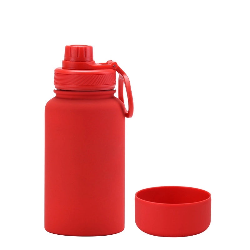 Stylish Solid Color Stainless Steel Water Bottle with Silicone Sleeve 1 Piece|Drinkware & Bottles