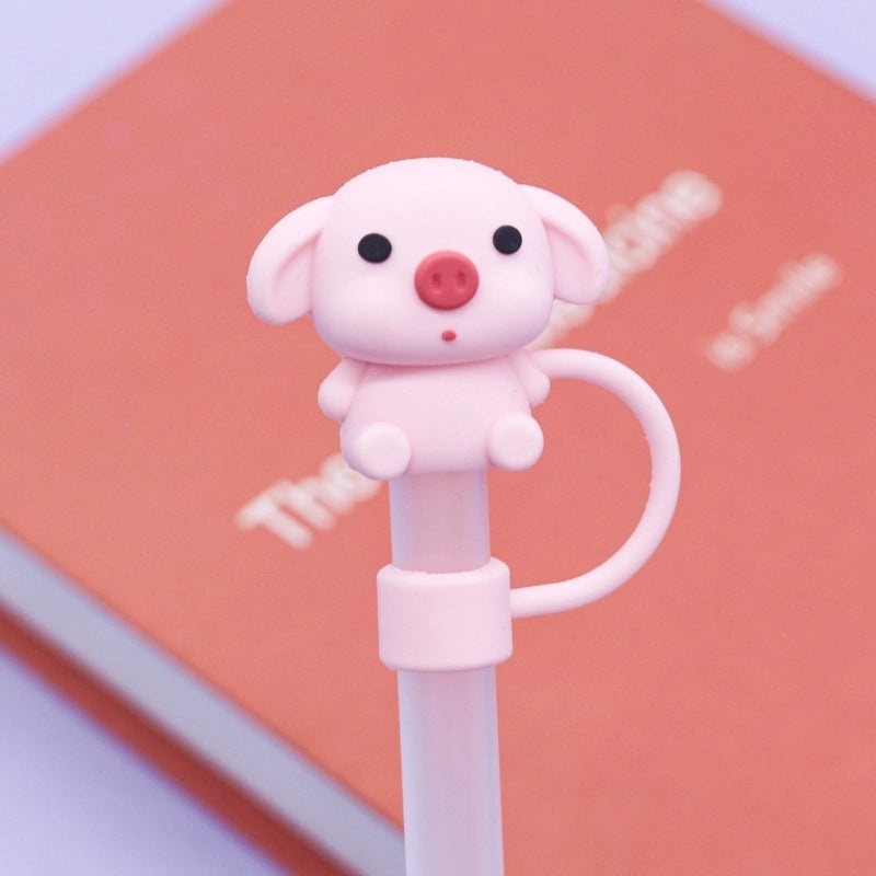 Silicone Animal Straw Cap Cover - Cute Casual Decorative Drink Accessory | Drinkware Accessories