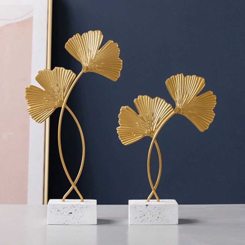 Ginkgo Leaf Terrazzo Base Metal Decorative Craft Accessory|Home Decor Accessories
