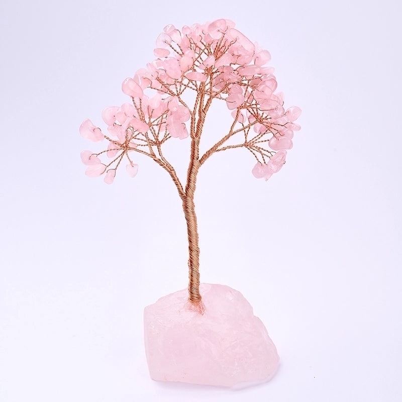 Handcrafted Elegant Tree Ornament with Natural Gemstones and Copper Wire | Home Decor & Handmade Accessories