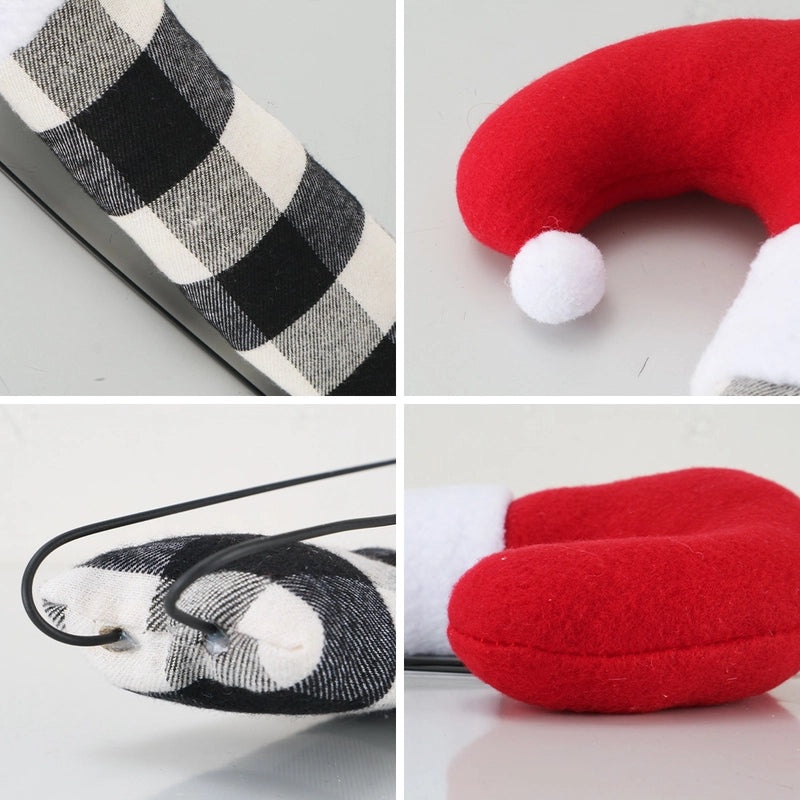 Black White Checkered Elf Leg Christmas Tree Decoration Xmas Socks Festive Home Decor|Holiday Decorations