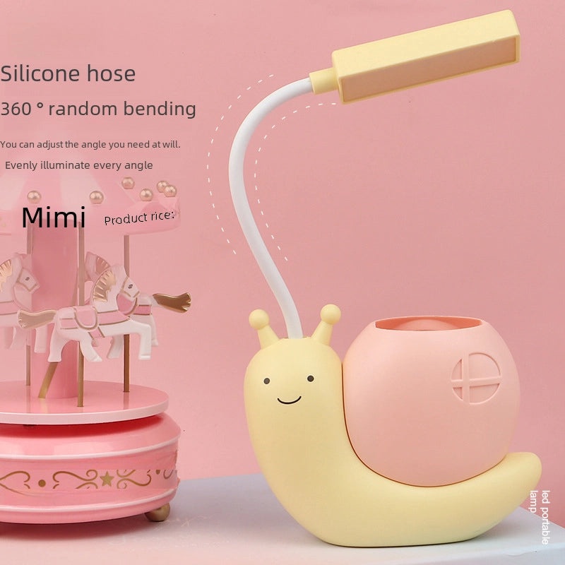 Cartoon Rechargeable LED Desk Lamp Eye Protection Learning Light Creative Student Dormitory Small Gift | Home & Office Lighting
