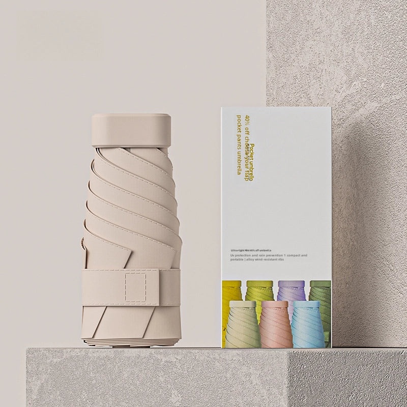 Ultra Light 60% UV Protection Folding Sun Umbrella for Women | Portable Pocket Sunshade with Custom Logo | Promotional Item | Fashion Accessories