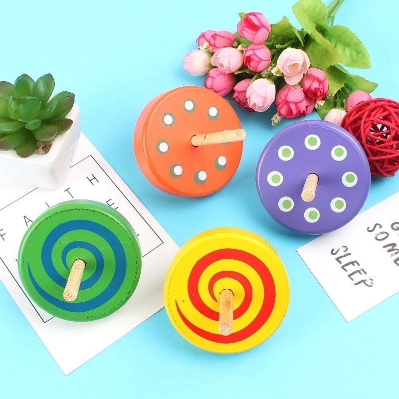 Traditional Wooden Spinning Top with Pull String Handle for Educational Kids Toys | Educational Toys