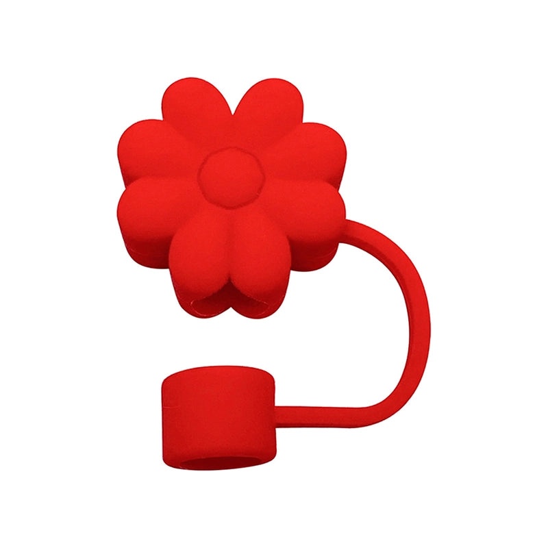 Elegant Floral Silicone Straw Cap for Cups | Drinkware Accessories
