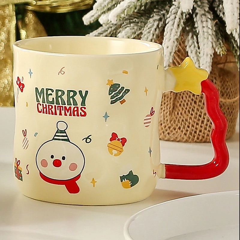 Cartoon White Porcelain Water Bottle for Christmas Casual Vacation | Drinkware & Water Bottles