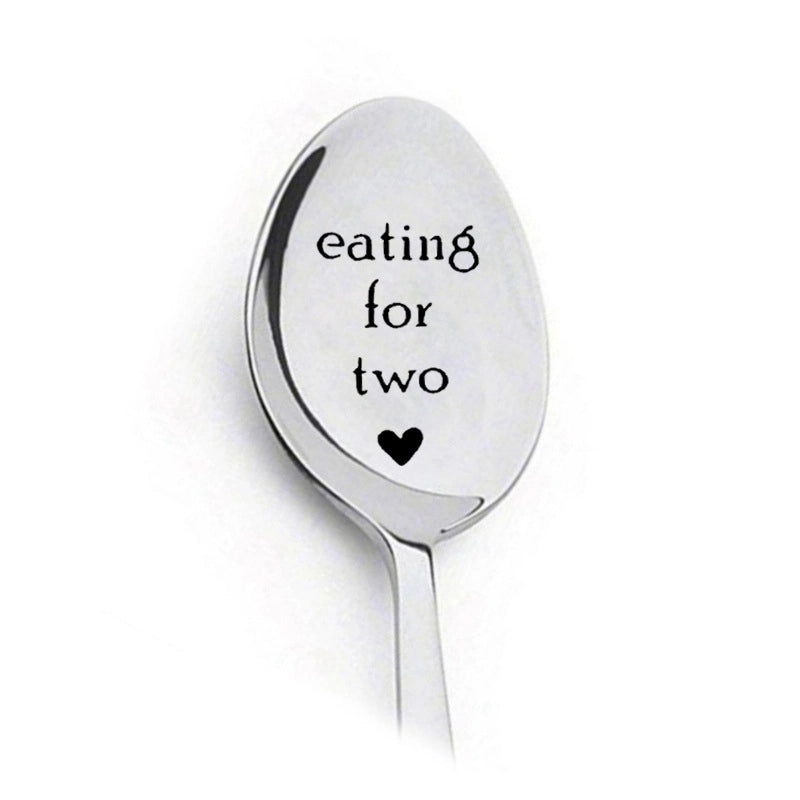Trendy Engraved Stainless Steel Spoon|Kitchen Utensils & Dining Accessories