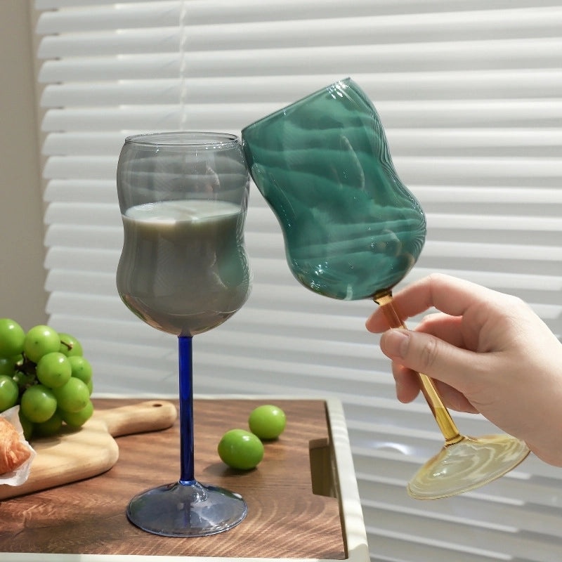 Elegant Solid Color Glass Wine Glass Single Piece|Wine Glasses & Drinkware