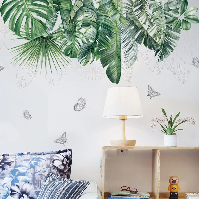 Tropical Green Leaf Wall Decal for Home Decor|Wall Stickers