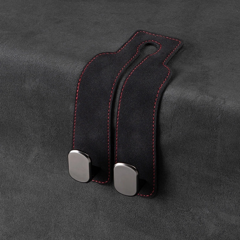 Hidden Double Car Seat Hooks Suede Rear Organizer Holder for Bags and Storage|Car Accessories