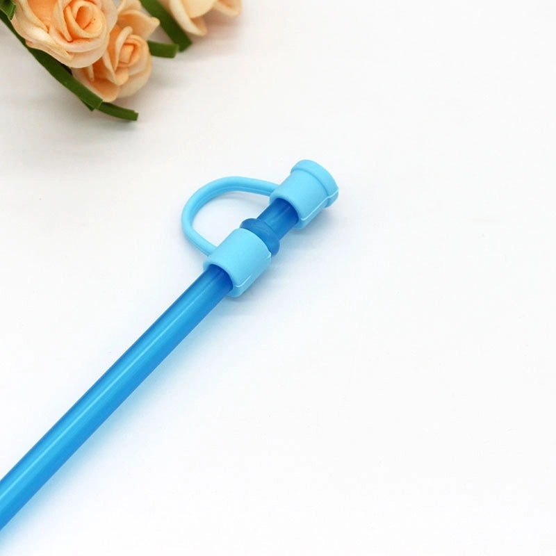 Silicone Straw Cap for Casual Use, Solid Color Decorative Cover | Drink Accessories