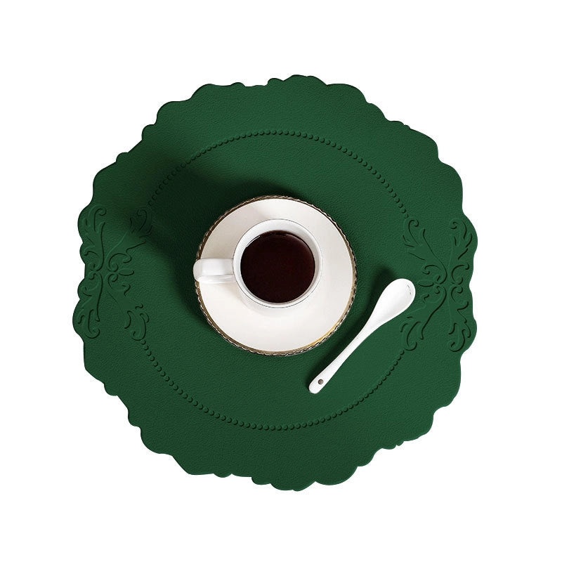 Nordic Imitation Leather Placemat | Waterproof Heat-Resistant Table Mat for Hotel and Home Dining | Dining Table Accessories|餐具配件