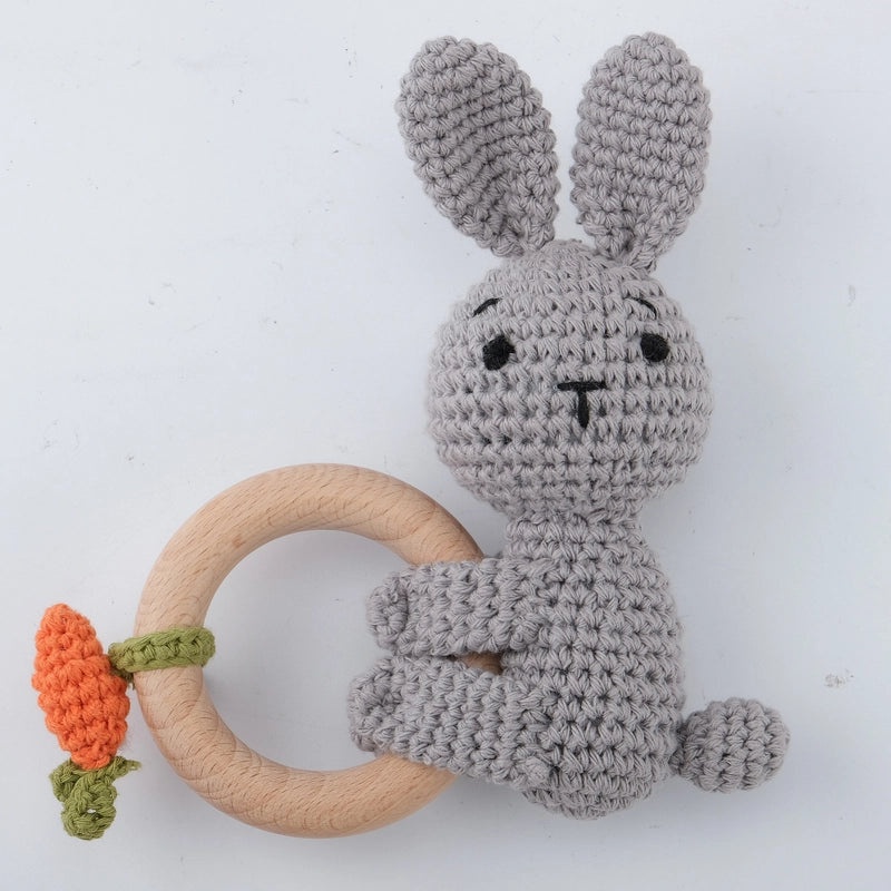 Baby Crochet Animal Rattle Soft Knitted Cartoon Doll Teething Toy for Infant Comfort|Baby Toys & Teethers