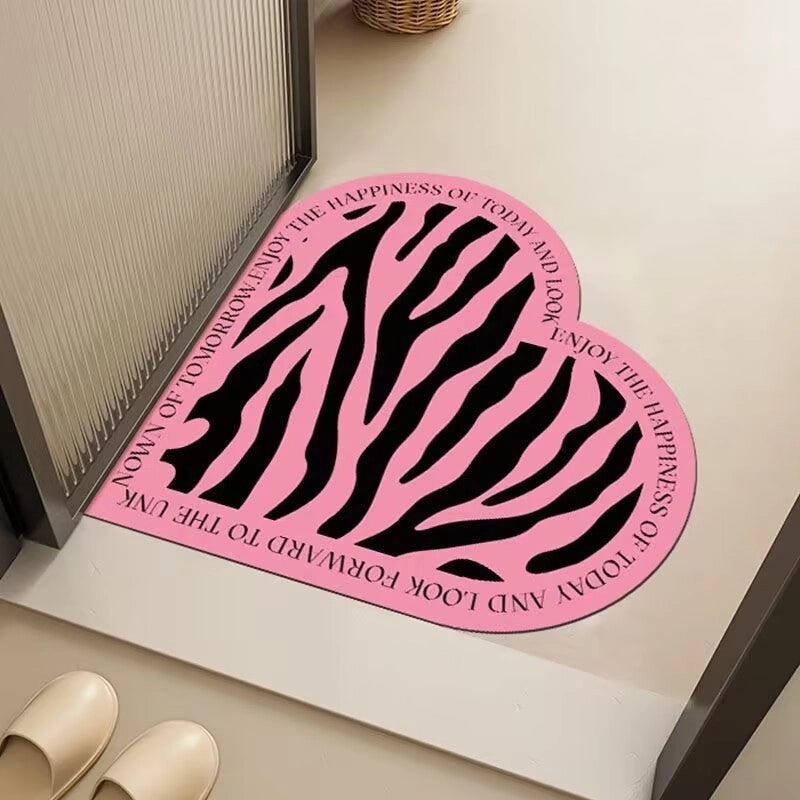 Elegant Heart Shape Polyester Bath Mat for Casual Bathroom Decor|Bathroom Accessories