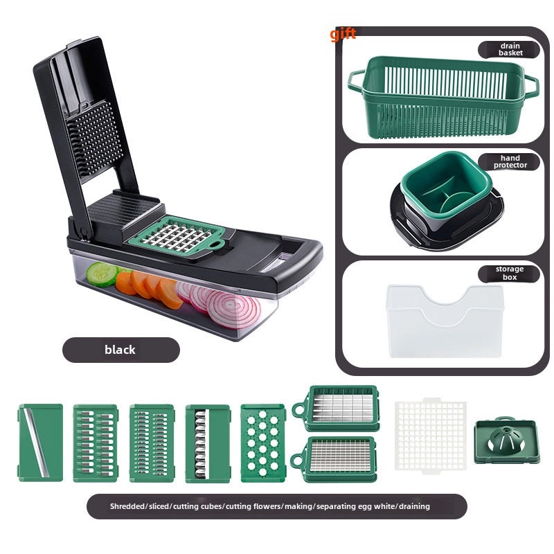 Multi-function Vegetable Cutter with Brush and Strainer | Kitchen Tools and Gadgets