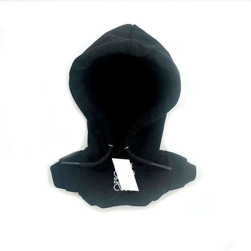 Rab Cloth Labubuu 17cm Handmade Cotton Doll with Fashion Logo Hoodie Black | Fashion Accessories