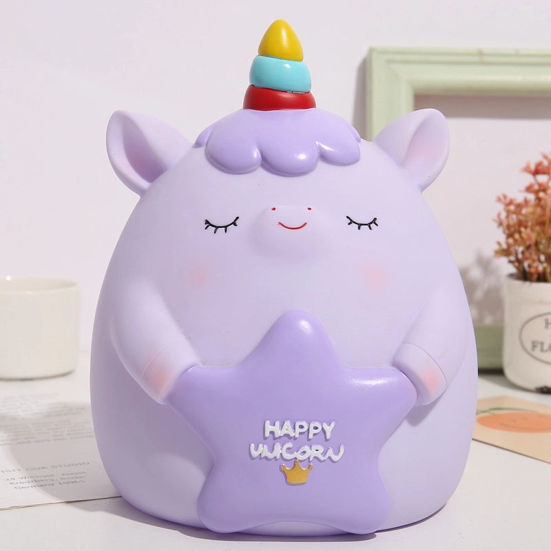 Cartoon Piggy Bank Resin Figurine Toy|Home Decor & Collectibles