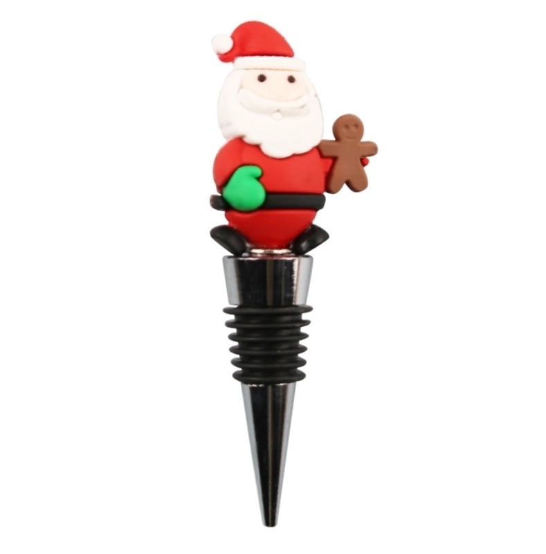 Festive Cartoon Wine Bottle Stopper PVC Aluminium Alloy 1 Piece|Kitchen & Dining Accessories