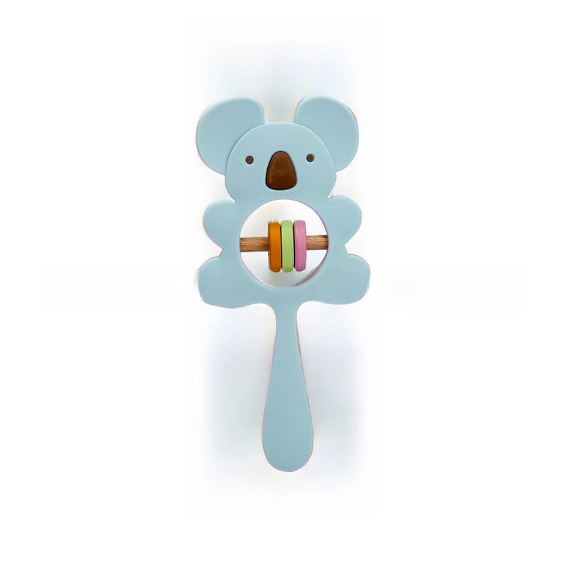 Silicone Koala & Elephant Baby Hand Rattle Teether Soothing Puzzle Bell Gnaw Gum Toy|Baby Toys & Teethers