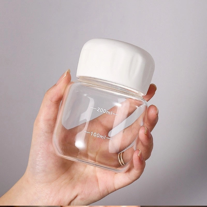 Stylish Mini Portable Glass Milk Cup for Summer, Household & Students | Drinkware & Glassware