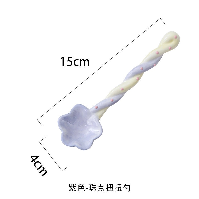 Ceramic Long Handle Spoon for Coffee and Mixing | Kitchen Utensils