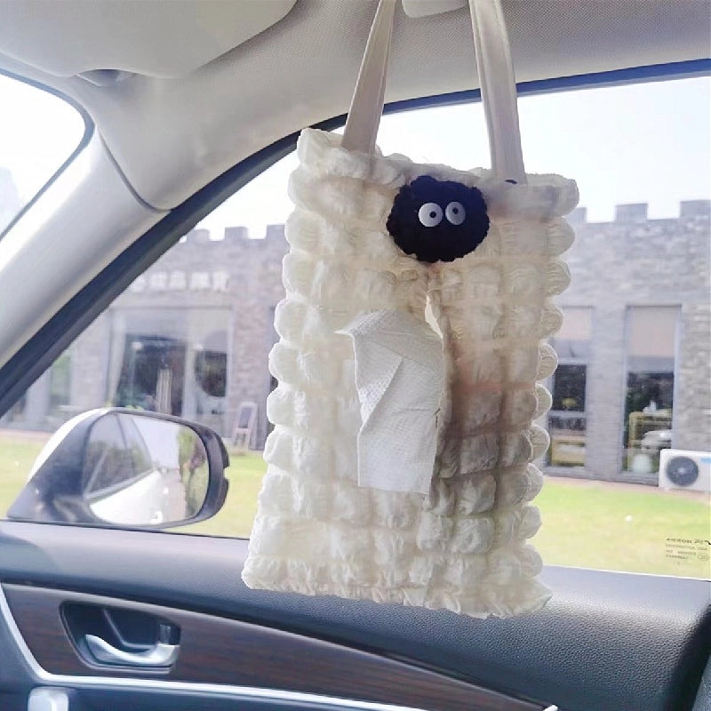 Casual Solid Color Bubble Fiber Fabric Tissue Dispenser for Vacation Use|Home & Living Accessories