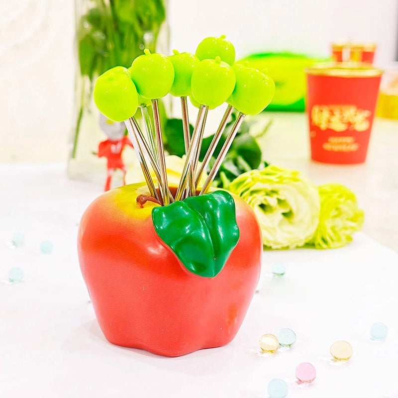 Fruit-Shaped Stainless Steel Fork Set with Apple, Strawberry, Banana Design | Kitchen Accessories