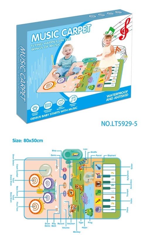 Early Learning Drum and Piano Music Blanket for Babies|Educational Toys