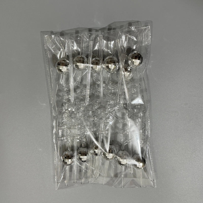 2024 New Disco Mirror Ball Mosaic Plastic Straw for Party Decoration | Party Supplies