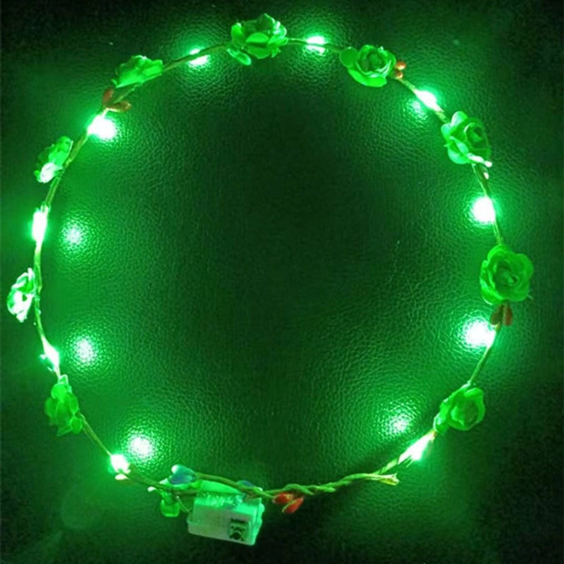 Luminous Floral Wreath Hairband Korean Mori Style Rattan Headdress Summer Festival Accessories|Hair Accessories