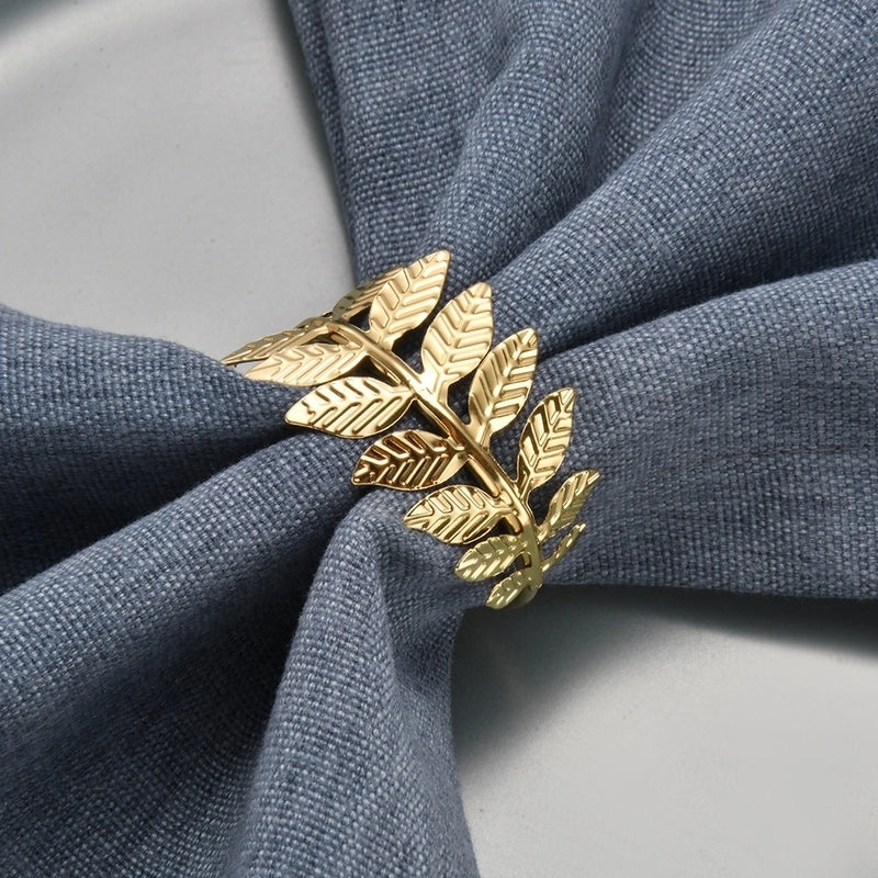 Vintage Leaf Design Metal Napkin Ring Single Piece|Tableware & Dining Accessories